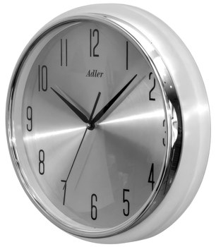 Adler 30286-silver- moderní hodiny s kovovým ciferníkem kryté zaobleným sklem