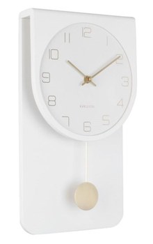 Designové kyvadlové nástěnné hodiny KA5779WH Karlsson 39cm