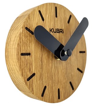 KUBRi 0013F - miniaturní dubové hodiny české výroby s tichým chodem