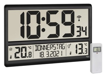 TFA 60.4521.01 - Nástěnné hodiny s vnitřní a vnější teplotou