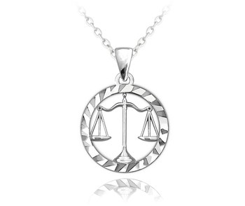 MINET Stříbrný 925/1000 náhrdelník Zodiac zvěrokruh VÁHY