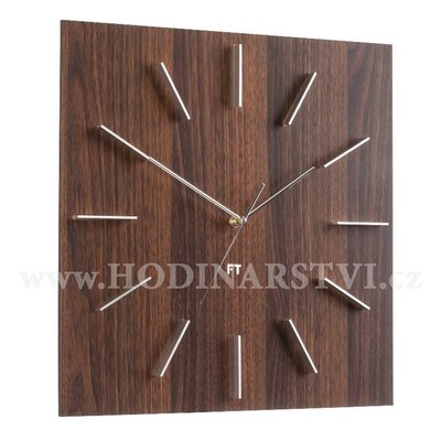 Designové nástěnné hodiny Future Time FT1010WE Square dark natural brown 40cm