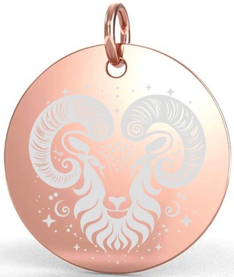 Přívěsek stříbro 925/1000 rose gold zvěrokruh beran 15 mm