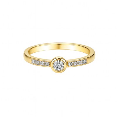 Zlatý 585/1000 prsten s briliantem 381.1253 0,08ct + 0,03