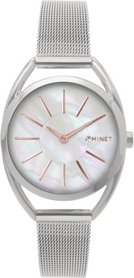 MINET Stříbrné dámské hodinky ICON PEARL MESH MWL5210