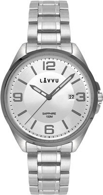 LAVVU Pánské hodinky se safírovým sklem HERNING Grey LWM0097