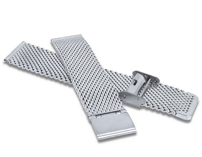 Stříbrný kovový tah LAVVU MESH Band Gun Silver - 18