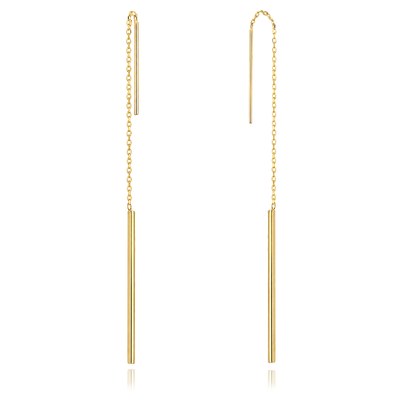 MINET Elegantní zlaté visací náušnice s tyčkou Au 585/1000 1,30g JMG0402WGE00