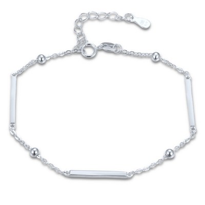 MINET Elegantní stříbrný 925/1000 náramek s tyčkami, kuličkami