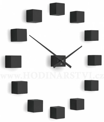 Designové nástěnné nalepovací hodiny Future Time FT3000BK Cubic black