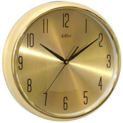 Adler 30285-gold - moderní hodiny s kovovým ciferníkem kryté zaobleným sklem
