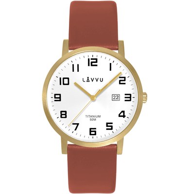 LAVVU LWM0212 Extrémně lehké titanové hodinky TITANIUM LYNGDAL Gold