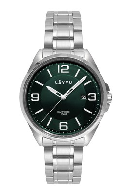 LAVVU Pánské hodinky se safírovým sklem HERNING Green LWM0089