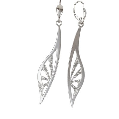 Stříbrné 925/1000 visací náušnice s rytinou