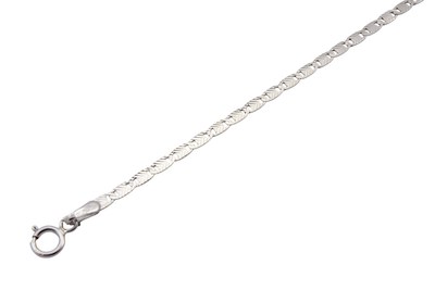 Zlatý 585/1000 řetízek z bílého zlata žiletkový 1635