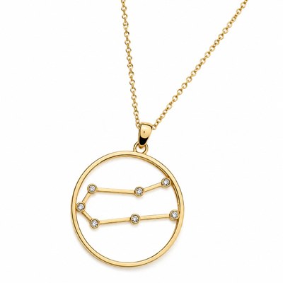 MINET Stříbrný rosegold náhrdelník Stars zvěrokruh BLÍŽENCI Czech Crystal