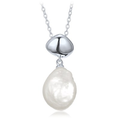 MINET Elegantní stříbrný 925/1000 náhrdelník s perlou JMAS7062SN45