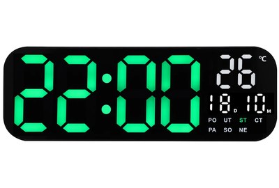 JVD DH9016.1 - Velké nástěnné nebo stolní hodiny s dálkovým ovladačem, datumem a dnem v týdnu v češtině