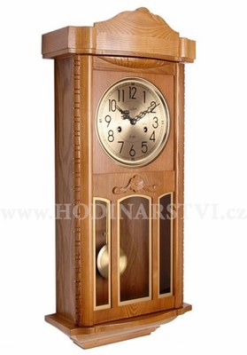 Adler 11002-OAK - dřevěné kyvadlové hodiny s mechanickým strojem a půlovým bitím