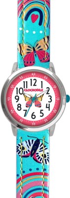 CLOCKODILE Tyrkysové dívčí dětské hodinky MOTÝL