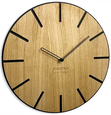 Flexistyle z216 - dubové nástěnné hodiny s průměrem 30 cm