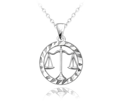 MINET Stříbrný 925/1000 náhrdelník Zodiac zvěrokruh VÁHY