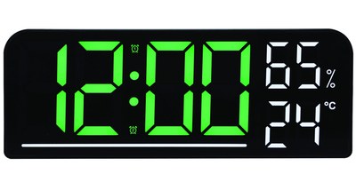 JVD SB8027.2 - velké stolní nebo nástěnné stále svítící hodiny s teplotou a vlhkostí v místnosti