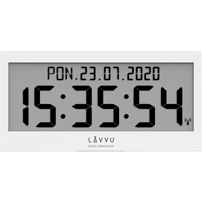 Bílé digitální hodiny s češtinou LAVVU MODIG řízené rádiovým signálem LCX0010