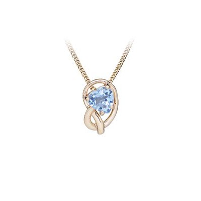MOISS stříbrný 925/1000 přívěsek SRDCE TOPAZ ROSE