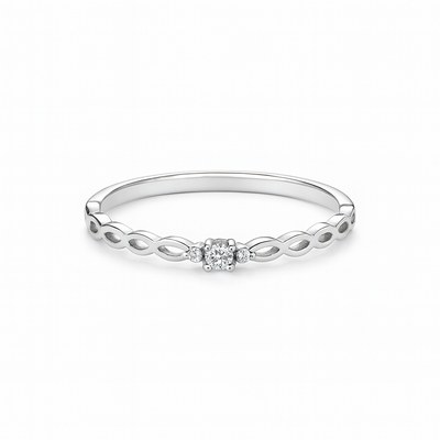 Zlatý 585/1000 prsten z bílého zlata s briliantem 186.9148 0,012ct