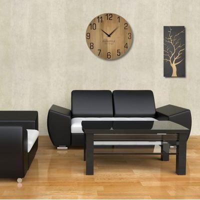 Dubové hodiny VLAHA VCT1014 vyrobené v Čechách se stříbrnými ručičkami