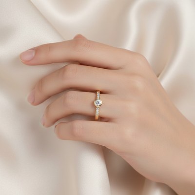 Zlatý 585/1000 prsten s briliantem 381.1253 0,08ct + 0,03