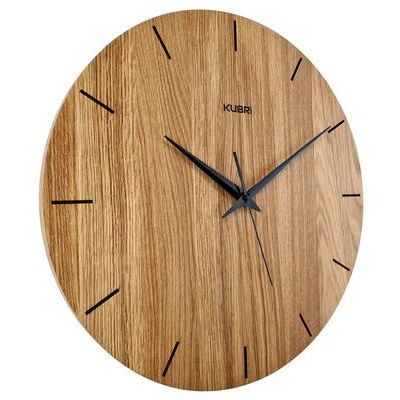 KUBRi 0183A - Luxusní dubové hodiny s epoxidovými doplňky