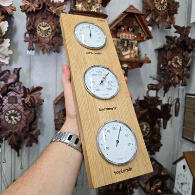 KUBRi 1005A - Obrovské 80 cm hodiny z masivního dubu s kovovým rámem