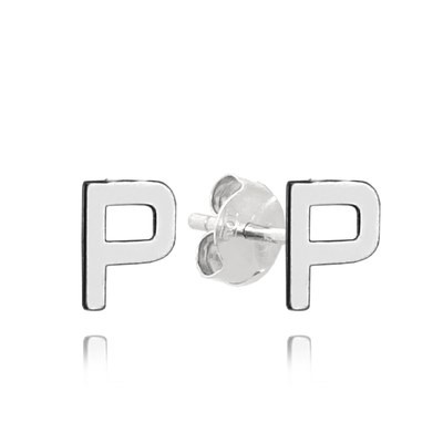 MINET Stříbrné 925/1000 náušnice písmeno "P"