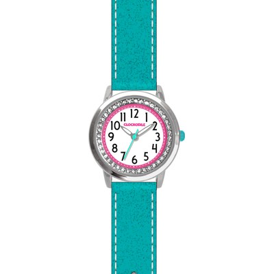 CLOCKODILE CWG5122 Tyrkysové třpytivé dívčí dětské hodinky s kamínky SPARKLE