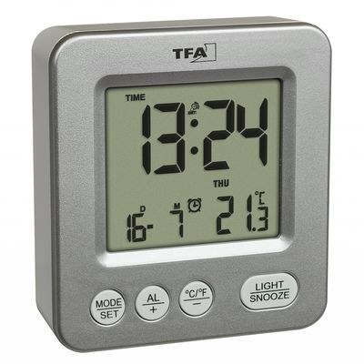 TFA 60.2545.10 - Digitální budík s rádiově řízeným časem - antracit