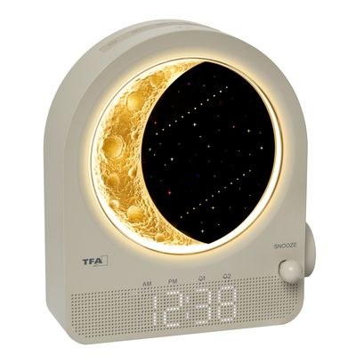 TFA 60.2053.15 - světelný budík měsíc a meteory s melodickým buzením a mnoha dalšími funkcemi