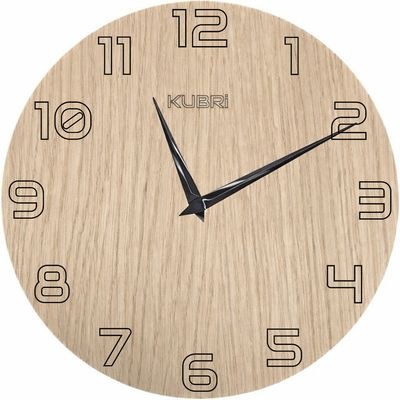 KUBRi 0093 - dubové hodiny české výroby o průměru 44 cm