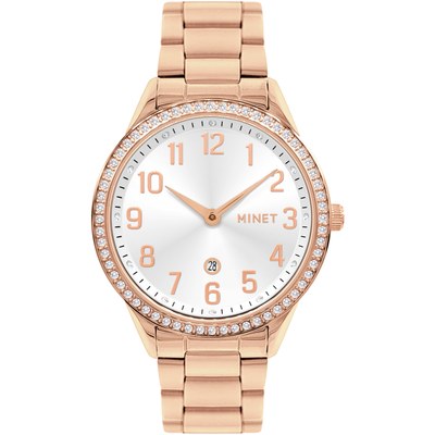 MINET Rose gold dámské hodinky AVENUE s čísly MWL5300