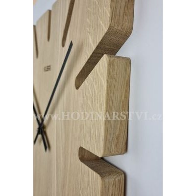 KUBRi 1005A - Obrovské 80 cm hodiny z masivního dubu s kovovým rámem