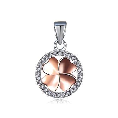 MOISS stříbrný 925/1000 přívěsek ČTYŘLÍSTEK ROSE
