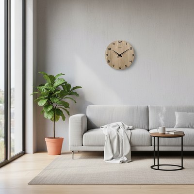 KUBRi 0183A - Luxusní dubové hodiny s epoxidovými doplňky