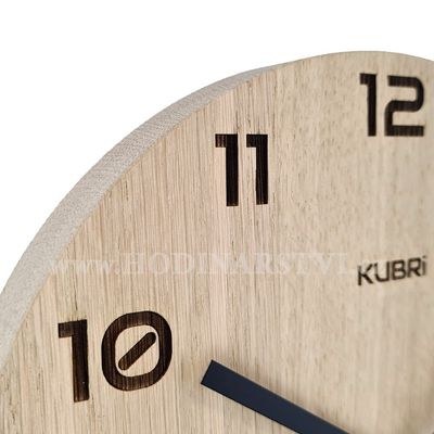 KUBRi 0093 - dubové hodiny české výroby o průměru 44 cm