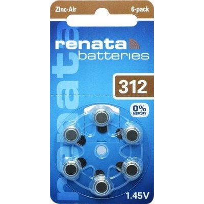 Baterie do naslouchadel Renata ZA312 (balení 6 kusů)
