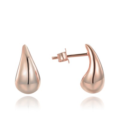 MINET Moderní rose gold stříbrné 925/1000 náušnice kapky