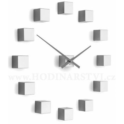 Designové nástěnné nalepovací hodiny Future Time FT3000SI Cubic silver