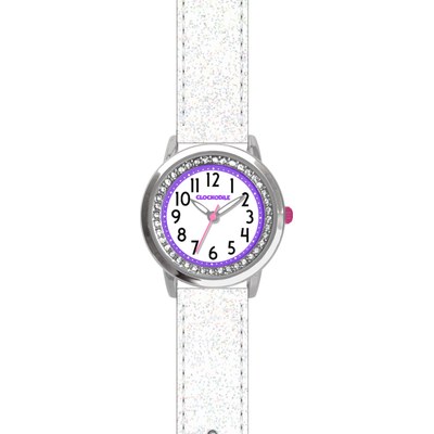 CLOCKODILE CWG5121 Bílé třpytivé dívčí dětské hodinky s kamínky SPARKLE