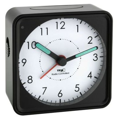Analogový budík řízený rádiovým signálem DCF TFA 60.1510.01 PICCO - černý