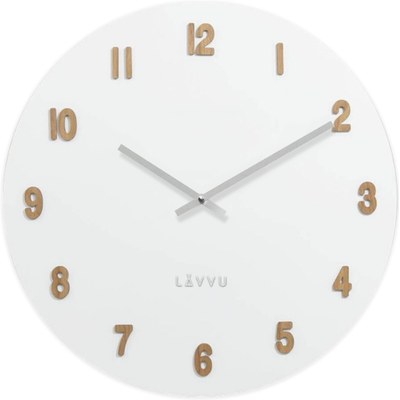Velké bílé dřevěné hodiny LAVVU WHITE LCT4070